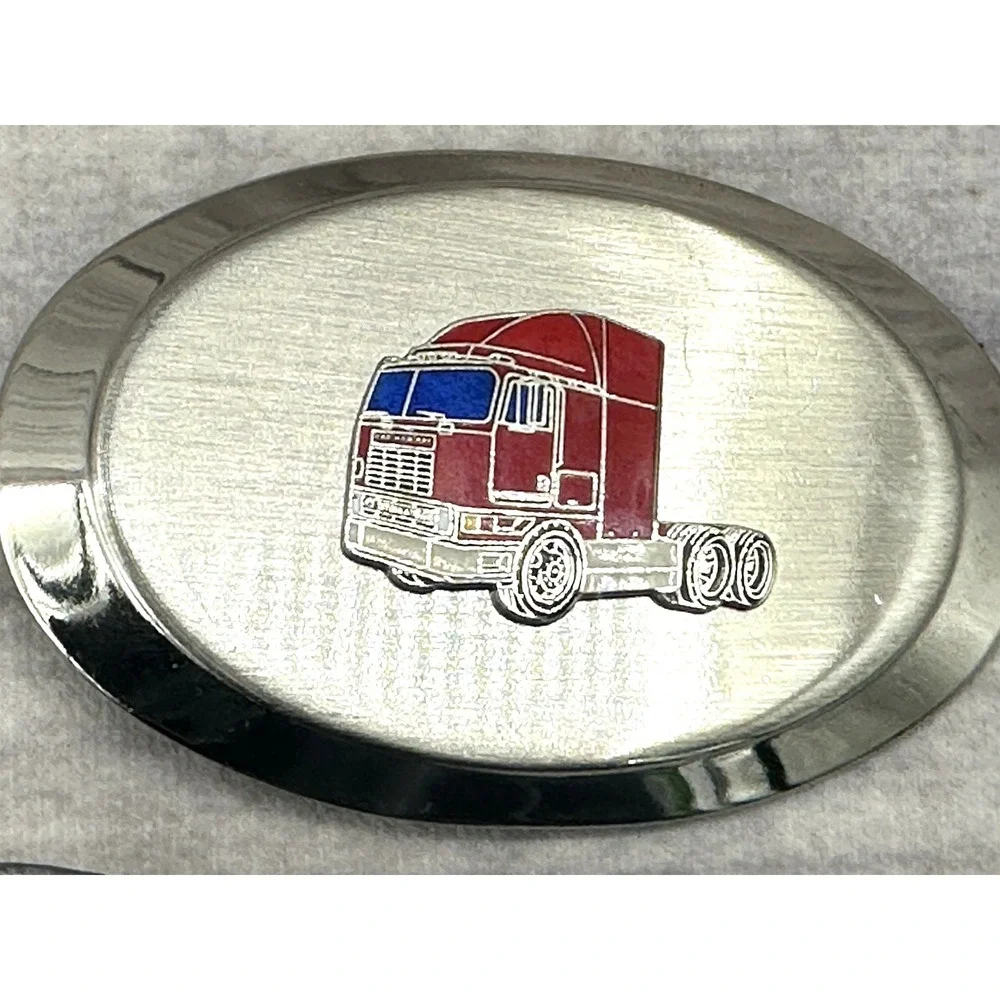 3 VINTAGE TRUCKING BELT BUCKLES - FREIGHTLINER BY TONKIN INC / 2 UNMARKED‎